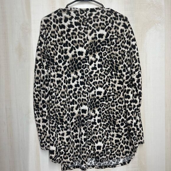 White Birch leopard print cardigan sweater long sleeve, sizeXL - Picture 10 of 10
